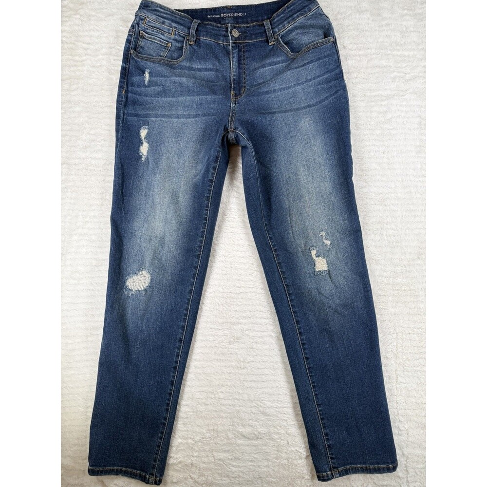 Chico's The Platinum Boyfriend Distressed Jeans Medium Wash Size 1 US 8